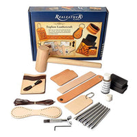 Real de piel Basic Craft Starter Kit – Herramientas básicas y piel para hacer una bolsa de Key Fob, etiqueta, Muñequera, teléfono celular y tarjeta de manga - Arteztik
