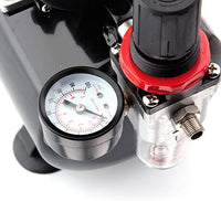 Timbertech Airbrush Kit with Compressor and Paint AS-186K, Airbrush Compressor with 3L Air Tank, Dual Action Gravity Feed Airbrush Gun, 5 Primary Opaque Acrylic Paints, Airbrush Hose (110-120V) - Arteztik
