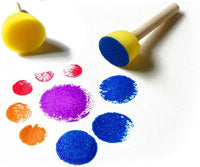 Royee - 8 esponjas de espuma amarillas con mango de madera para pintar, cabezal redondo, kit de varios tamaños para niños, herramientas de pintura, bricolaje, proyecto de arte - Arteztik
