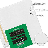 Homkare 11x14 Inch Stretched Canvas Pre-Stretched Canvas for Painting (Pack of 5) - Arteztik
