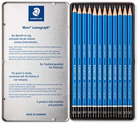 Staedtler Lumograph Grafito 100G6 - Lápices de dibujo y bocetos (6 grados, 100G6) - Arteztik
