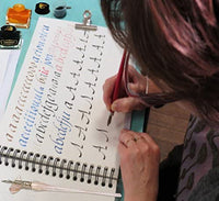 Daveliou - Juego de bolígrafos de caligrafía, 17 piezas, cristal azul y bolígrafos de madera, 10 plumas y 4 tintas, control superior - Arteztik
