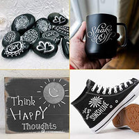 Rotuladores acrílicos para pintura de piedras, cerámica, copas de vino, madera, tela, lienzo, metal, tazas, suministros para manualidades, álbumes de recortes, tarjetas, 8 unidades, Negro - Arteztik

