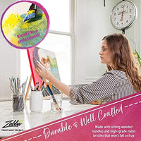 Crafts 4 All - Juego de 12 pinceles para pintura, punta fina, punta redonda, nailon, pinceles acrílicos para acuarela, 10 - Arteztik
