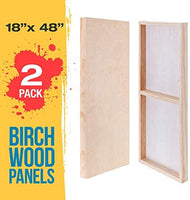 U.S. Art Supply - Tableros de madera de abedul de 18.0 in x 47.9 in de profundidad (2 unidades) - Lienzo de pared de madera de profundidad para artista, pintura de medios mixtos, acrílico, aceite, encáustico - Arteztik
