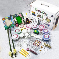 Crafty - Kit de modelado seco al aire para niños, arcilla de varios colores, 27 herramientas de moldeo y accesorios, no grasoso y autosecado, juego de arte completo para niños con 120 proyectos - Arteztik
