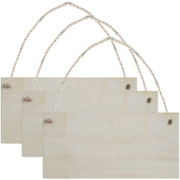 Janou - 3 placas de madera para colgar en blanco, rectangulares, para manualidades, proyectos de madera, letrero con cuerda para puerta, decoración de pared, 3.94 x 7.87 pulgadas - Arteztik
