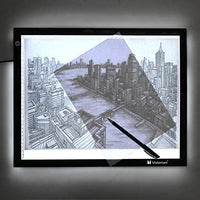 Voilamart - Cuadro de luz LED A2 para cuadro de luz con panel de iluminación, brillo regulable con clip de papel, 2 cables, para dibujo de manualidades, dibujo, plantilla de dibujo - Arteztik
