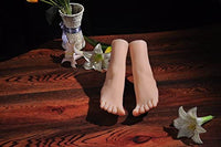 Maniquí de silicona para pies, talla de la vida, modelo de exhibición de piernas femeninas para dibujo, para práctica de uñas, joyas, sandalias, calcetines de zapatos (individual) - Arteztik
