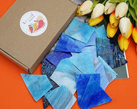 Lanyani - Hojas de vidrio para vidrieras, mosaicos de vidrio para obras de arte y manualidades, 35 oz, color azul - Arteztik
