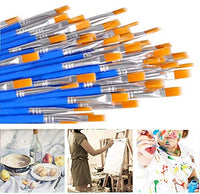 Juego de pinceles de pintura para artistas, pinceles planos de nailon, para óleo, acuarela, arte, modelos, pintura de uñas, pintura de roca, kits de pinceles para profesionales y niños, 30 unidades, color azul - Arteztik
