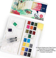 Set de pintura de acuarela para niños, suministros de arte, regalos de pintura para artistas, adultos, adolescentes, juego de 24 colores vibrantes surtidos con pinceles de acuarela, paleta y estuche de almacenamiento duradero - Arteztik
