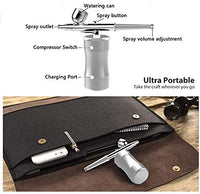 Kit de aerógrafo COSSCCI actualizado, mini pistola de aire portátil con kit de compresor, kit de pintura de una sola acción con cepillo de aire para decoración de tartas, maquillaje, arte de uñas, modelo, pintura, tatuaje, manicura (negro) - Arteztik
