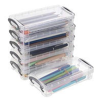 BTSKY Caja de lápices de gran capacidad, organizador de suministros de oficina, caja de almacenamiento de pinceles, lápices de pintura, caja de almacenamiento de acuarela, contenedor de bolígrafos, herramientas de dibujo (6 unidades) - Arteztik
