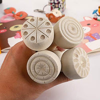 Juego de sellos de arcilla de madera de OwnMy, sellos de madera, mango de madera, herramientas de cerámica con mango de madera, juego de 4 patrones de arcilla - Arteztik
