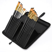 CONDA - Juego de brochas de pintura ergonómicas y profesionales con estuche organizador para acuarelas acrílicas al óleo, pintura de roca - Arteztik
