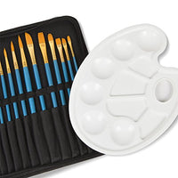 Conda Artist - Juego de 12 brochas y paleta con 12 pinceles y estuche de transporte para pintura acrílica al óleo de acuarela - Arteztik
