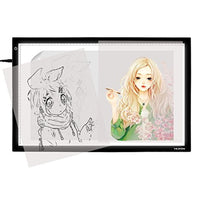 Huion A2 26.77 pulgadas caja de luz delgada grande para dibujo, tabla de luz de rastreo con brillo ajustable para manualidades, animación, bocetos - Arteztik
