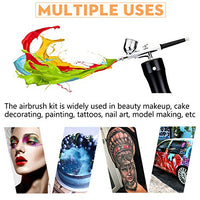 Snefe - Kit de aerógrafo, mini pistola compresora de aire, recargable, portátil, multiusos, pluma de aire con aguja de 0.012 in para maquillaje, tatuaje, decoración de uñas, coche, pintura, tarta, US, Rosado - Arteztik
