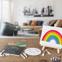 Juego de pintura acrílica RISEBRITE para niños, 47 piezas, incluye pintura no tóxica, caballete de mesa, pinceles de pintura, lienzo, almohadilla de pintura y más suministros de arte para niños - Arteztik
