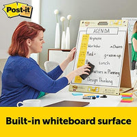 Post-it - Caballete de mesa portátil súper pegajoso con panel de borrado en seco, ideal para profesores y estudiantes virtuales, 20 x 23 pulgadas, 20 hojas/almohadilla, 2 almohadillas, soporte integrado (563DE VAD 2 unidades) - Arteztik
