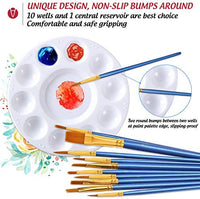 DUGATO Juego de pinceles de pintura, 2 paquetes/20 pinceles de nailon con punta redonda con 5 paletas de pintura para acrílico acuarela aceite Gouache esmalte o fiesta de cumpleaños pintura - Arteztik
