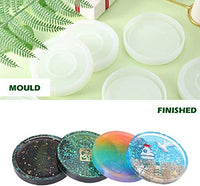 Moldes redondos para posavasos de resina, moldes de silicona para fundición de resina y resina epoxi, 3.9 in de diámetro (6 unidades) - Arteztik

