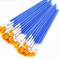Juego de 50 pinceles de pintura, mango de plástico corto, cepillos de pelo de nailon para pintura acrílica, acuarela, arte, para niño, artista, estudiante, principiante, Mix(25plana +25round#1) - Arteztik
