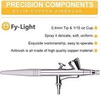Kit de aerógrafo, Fy-Light multipropósito de alimentación por gravedad de una sola acción con mini compresor de aire portátil para maquillaje, aficiones, manualidades, decoración de tartas, tatuaje - Arteztik
