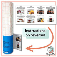 Craftables - Rollo de cinta de papel de transferencia de vinilo transparente con rejilla de alineación y papel de fácil liberación | Cinta de aplicación de 12.0 in x 4.9 ft para cameo, grillo, vinilo calcomanías, letreros, ventanas, pegatinas - Arteztik

