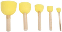Zerodis - Juego de 5 esponjas redondas de espuma, para pintura, pintura, pintura, pintura, pincel, juego de esponja, juguete de dibujo con mango de madera para pintar a los niños, manualidades y bricolaje - Arteztik
