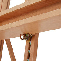 MEEDEN - Caballete de estudio extra grande con marco en H, ajustable inclinable madera de haya maciza, caballete de pintura de caoba con acabado de manchas de caoba, se adapta al lienzo de hasta 92 pulgadas de alto - Arteztik
