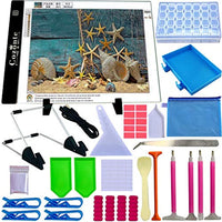 Cozonte - Caja de luz LED A4, almohadilla de luz para pintura de diamante 5D para pintar con diamantes, ver símbolos y números más claros, almohadilla de luz con soporte desmontable y clips - Arteztik
