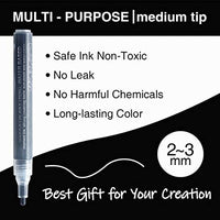 Rotuladores acrílicos para pintura de piedras, cerámica, copas de vino, madera, tela, lienzo, metal, tazas, suministros para manualidades, álbumes de recortes, tarjetas, 8 unidades, Negro - Arteztik
