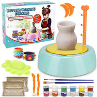 Pottery Wheel Kit for Kids, Handmade Artist Paint Pottery Studio, Ceramic Machine with Sculpting Clay Educational Handicraft DIY Toy Art Craft Kit for Boys Girls Beginners - Green - Arteztik
