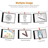 Dibujo LED Tracing Pad, A4 LED caja de luz Tracer Board con brillo ajustable USB Power para artistas, dibujo, dibujo, animación, pintura de diamantes, copia - Arteztik
