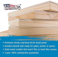 U.S. Art Supply - Tableros de madera de abedul, 16.0 x 20.0 in, base de 1.5 in de profundidad (paquete de 2) lienzos de pared de madera para artistas – Pintura de medios mixtos, acrílico, aceite, etc. - Arteztik
