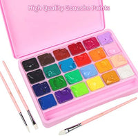 HIMI Gouache - Juego de 24 pinturas no tóxicas de colores vibrantes con paleta de pinceles, portátil para artistas, pintura sobre lienzo, papel de acuarela, pigmento rico, 1.0 fl oz/taza - Arteztik
