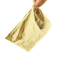 Gigules - 100 hojas de papel de aluminio dorado de imitación de 5.5 x 5.5 in para manualidades, pintura, dorado, decoración - Arteztik
