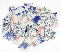 Lanyani Roto China Mosaico Azulejos, Azulejo de cerámica de porcelana azul y blanca esmaltado irregular para manualidades - Arteztik
