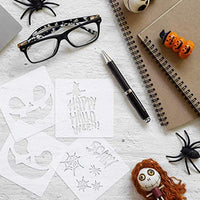 20 plantillas de Halloween para decoración de bricolaje, reutilizables, de plástico, para manualidades, decoración, papel, dibujo, vidrio, puerta, cuerpo, madera - Arteztik
