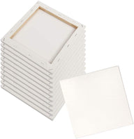 Lienzo estirado de 7.9 x 7.9 in – Lienzo enmarcado en blanco para pintar – Paquete de 12 – Lienzo de arte triple imprimado para niños, adultos, estudiantes y profesionales - Arteztik
