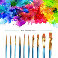 Juego de pinceles de pintura acrílica, 10 unidades de pinceles redondos de nailon, punta fina, pinceles de pintura en miniatura para pintura acrílica de acuarela, pintura al óleo, pintura de uñas, modelo de uñas, manualidades, arte de roca, kits profesion - Arteztik
