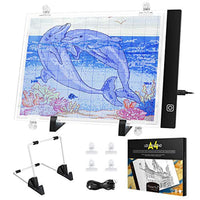 Magicfly Diamond Painting A4 LED Light Pad, caja de luz de trazado para dibujo, kit de tablero de luz regulable con cable USB, para DIY 5D pintura de diamante, dibujo, grabado, plantilla y diseño - Arteztik
