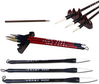 Brocha china para caligrafía, cepillo japonés para escribir pinceles Sumi de gran tamaño chino para caligrafía juego de 10 piezas - Arteztik
