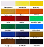 Artecho - Juego de pintura acrílica para arte, 18 colores, 2.0 fl oz, suministros básicos de pintura acrílica para madera, tela, manualidades, lienzo, cuero y piedra - Arteztik
