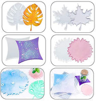 Juego de 4 moldes de silicona para posavasos, incluye molde redondo de hoja de arce tropical de rombo para resina epoxi para manualidades, proyectos de artesanía, decoración del hogar - Arteztik
