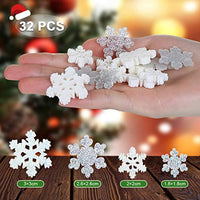 KESOTE 32pcs Navidad copo de nieve Resina Glitter Slime Charms Flatback Resina Adornos adornos para scrapbooking, DIY manualidades, clip para el pelo, decoración de Navidad - Arteztik
