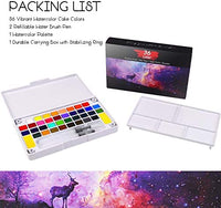 Kits de pintura de acuarela para niños, kits de pintura de colores premium, conjuntos de pintura profesional con 2 pinceles de acuarela, paleta, y estuche de almacenamiento, suministros de arte para pintar regalos para adultos, adolescentes (24 colores) - Arteztik
