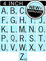 Scrabble estilo cartas plantillas para pintura Signs, reutilizable, 4 inch de plástico, 14 mil - Arteztik

